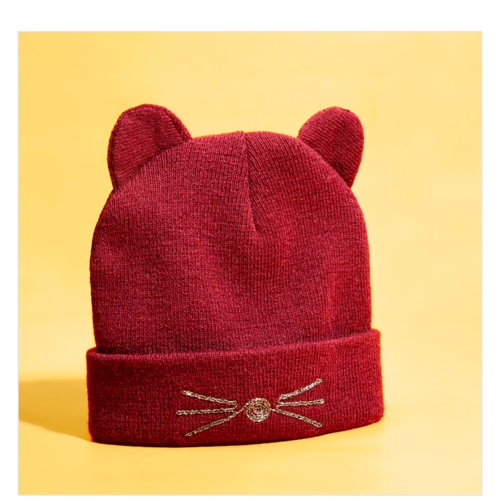 Knit Cat Beanie Hat